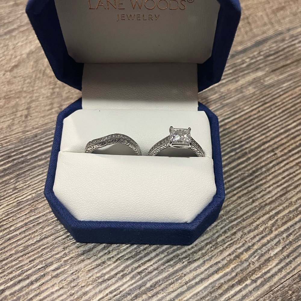 Princess cut genuine moissanite ring GRA certified